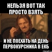 нельзя вот так просто взять и не поехать на день первокурсника в екб