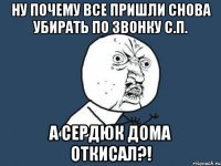 ну почему все пришли снова убирать по звонку с.п. а сердюк дома откисал?!