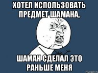 хотел использовать предмет шамана, шаман сделал это раньше меня