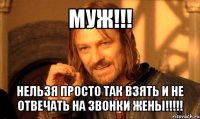 муж!!! нельзя просто так взять и не отвечать на звонки жены!!!