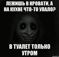 лежишь в кровати, а на кухне что-то упало? в туалет только утром