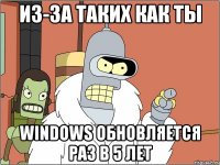 из-за таких как ты windows обновляется раз в 5 лет