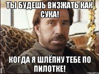 ты будешь визжать как сука! когда я шлёпну тебе по пилотке!