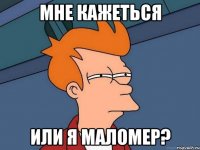 мне кажеться или я маломер?