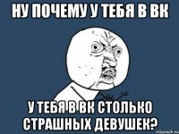 ну почему у тебя в вк у тебя в вк столько страшных девушек?