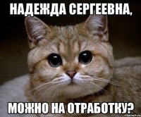 надежда сергеевна, можно на отработку?