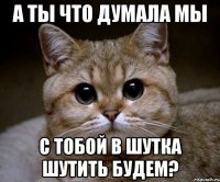 а ты что думала мы с тобой в шутка шутить будем?