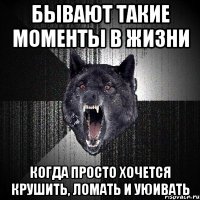 бывают такие моменты в жизни когда просто хочется крушить, ломать и уюивать