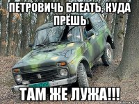 петровичь блеать, куда прёшь там же лужа!!!