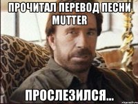 прочитал перевод песни mutter прослезился...