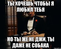 ты хочешь чтобы я любил тебя но ты же не джи, ты даже не собака