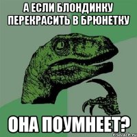 а если блондинку перекрасить в брюнетку она поумнеет?