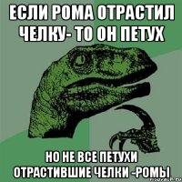 если рома отрастил челку- то он петух но не все петухи отрастившие челки -ромы