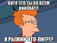 витя это ты во всем виноват!! я рыжий что-ли!?!?