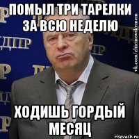 помыл три тарелки за всю неделю ходишь гордый месяц