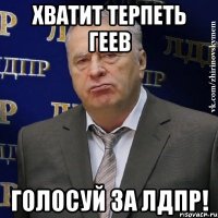 хватит терпеть геев голосуй за лдпр!