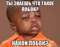 ты знаешь что такое лобок? какой лобок?