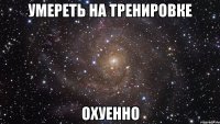 умереть на тренировке охуенно