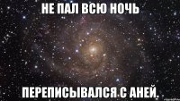 не пал всю ночь переписывался с аней.