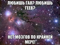 любишь гая? любишь геев? нет мозгов по крайней мере!