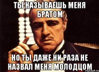 ты называешь меня братом но ты даже ни раза не назвал меня молодцом