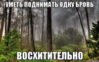 уметь поднимать одну бровь восхитительно