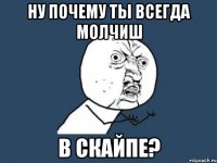 ну почему ты всегда молчиш в скайпе?