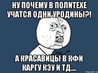 ну почему в политехе учатся одни уродины?! а красавицы в кфи каргу кэу и тд....