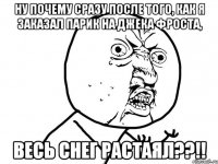 ну почему сразу после того, как я заказал парик на джека фроста, весь снег растаял??!!