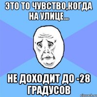 это то чувство,когда на улице... не доходит до -28 градусов