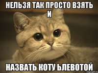 нельзя так просто взять и назвать коту ьлевотой