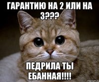 гарантию на 2 или на 3??? педрила ты ебанная!!!