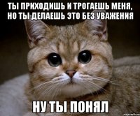 ты приходишь и трогаешь меня, но ты делаешь это без уважения ну ты понял