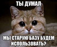 ты думал мы старую базу будем использовать?