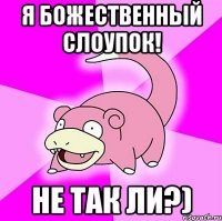 я божественный слоупок! не так ли?)