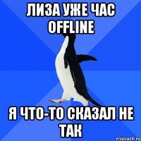 лиза уже час offline я что-то сказал не так