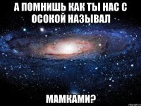 а помнишь как ты нас с осокой называл мамками?