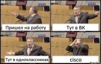 Пришел на работу Тут в ВК Тут в одноклассниках cisco