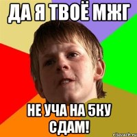 да я твоё мжг не уча на 5ку сдам!