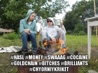  #hasl #money #swaaag #cocaine #goldchain #bitches #brilliants #chyorniykriket