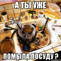 а ты уже помыла посуду ?