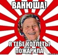 ванюша! я тебе котлеты пожарила