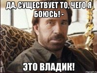 да, существует то, чего я боюсь! - это владик!