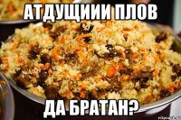 атдущиии плов да братан?