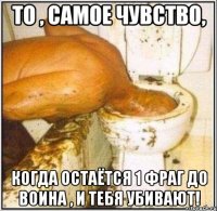 то , самое чувство, когда остаётся 1 фраг до воина , и тебя убивают!