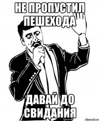 не пропустил пешехода давай до свидания