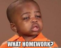 what homework?