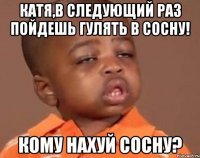 катя,в следующий раз пойдешь гулять в сосну! кому нахуй сосну?