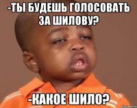 -ты будешь голосовать за шилову? -какое шило?