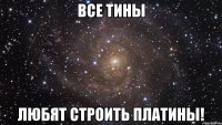 все тины любят строить платины!